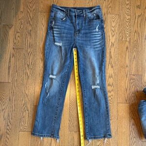 Risen RDP1268 Vintage Wash High Rise Straight Jeans 7/28